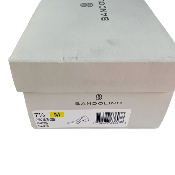 Bandolino Gold Block Heel Pumps Size 7.5 Glitter Chunky Low Heels Holiday Formal - Picture 3 of 14